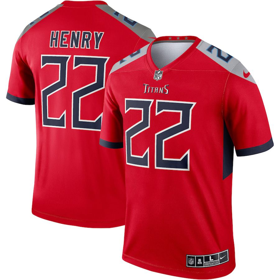 Men Tennessee Titans 22 Derrick Henry Nike Red Inverted Legend NFL Jersey